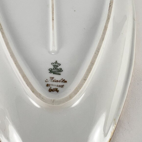 Vtg Alka Kunst Porcelain Wall Hang Plate White Rialto Germany Bavaria MCM 50s - Picture 6 of 16
